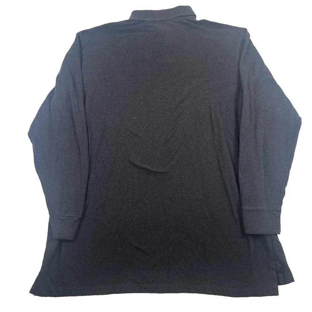 Polo Ralph Lauren Polo Shirt Mens 2XLT Gray Long Sleeve Cotton Pique Preppy Pony